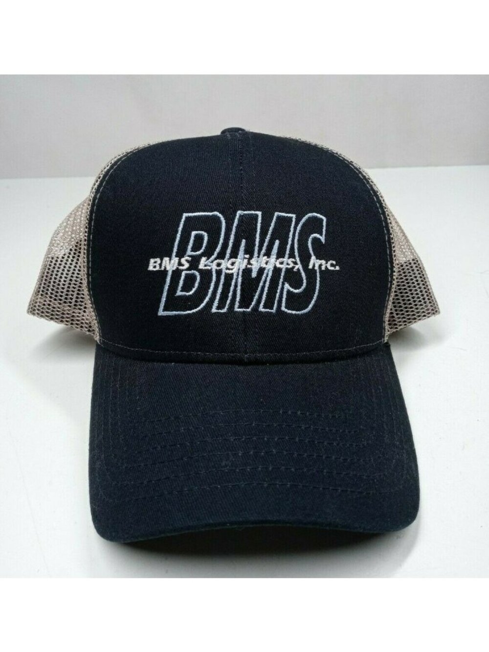 Vintage BMS Logistics Inc. Mesh Back Embroidered Snapback Baseball Cap - Picture 1 of 7